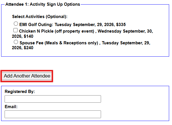 Add Another Attendee